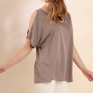 Umgee Cold Shoulder Cupro Top